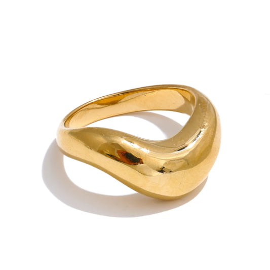 Minimalist smooth metal modern finger ring - product image