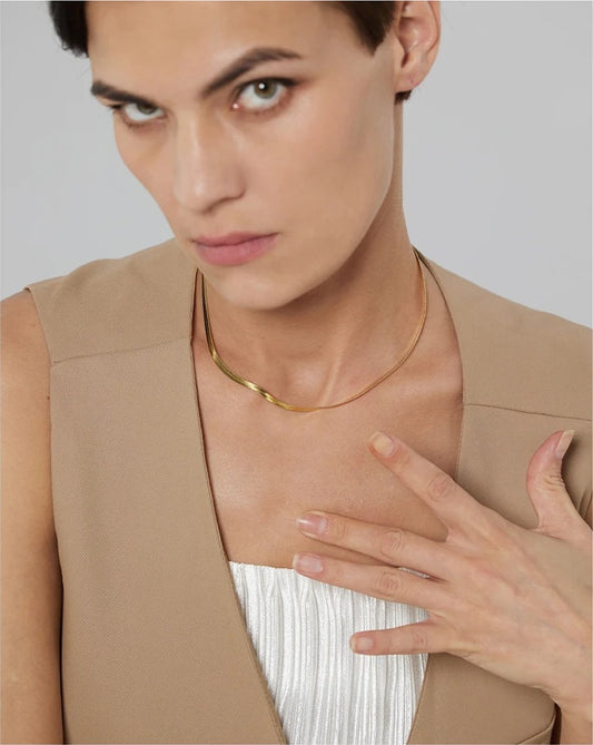 Minimalist snake chain trendy necklace - product image
