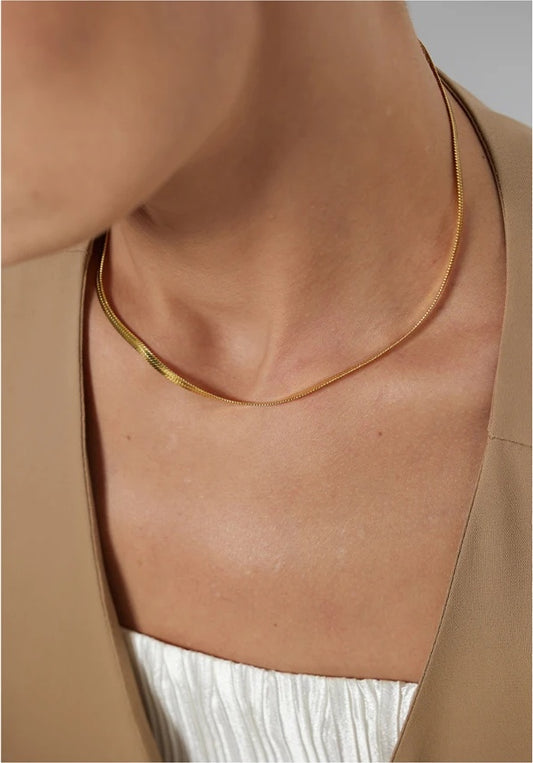 Minimalist snake chain trendy necklace - product image