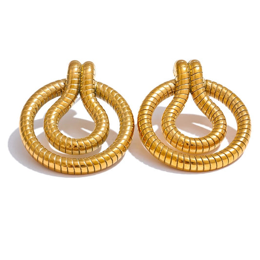 Minimalist snake stud earrings - product image