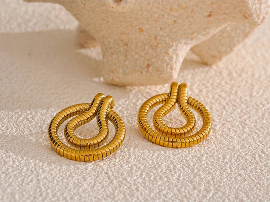 Minimalist snake stud earrings - product image