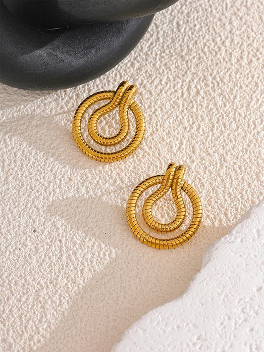 Minimalist snake stud earrings - product image