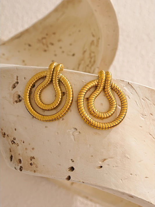 Minimalist snake stud earrings - product image