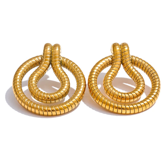 Minimalist snake stud earrings - product image