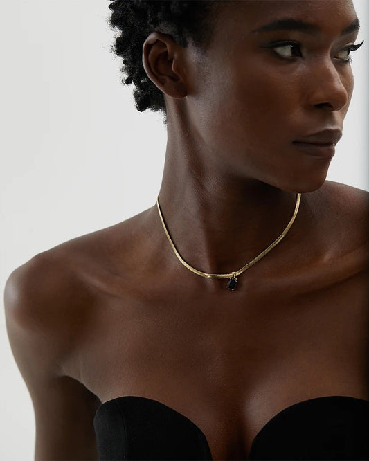 Minimalist square cubic zirconia pendant necklace - product image