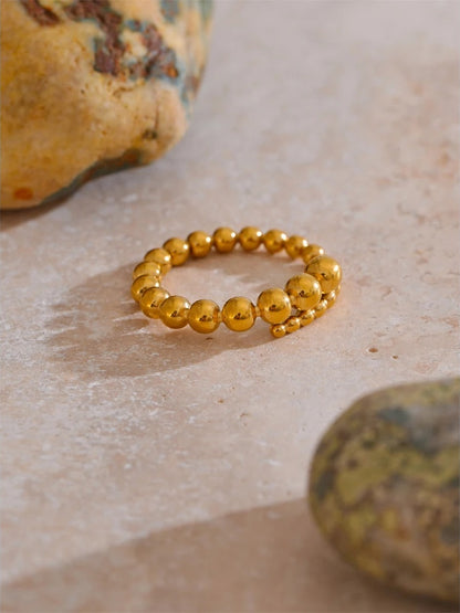 Minimalist stainless steel bead shape ring - product image