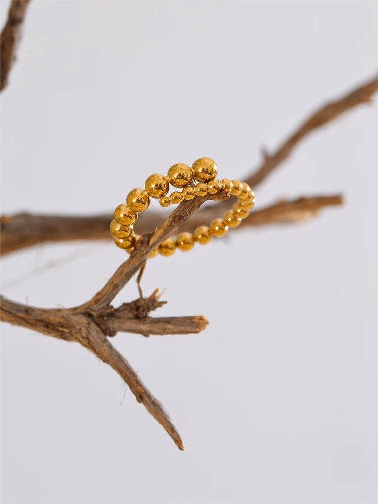 Minimalist stainless steel bead shape ring - product image