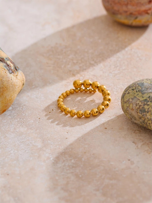 Minimalist stainless steel bead shape ring - product image