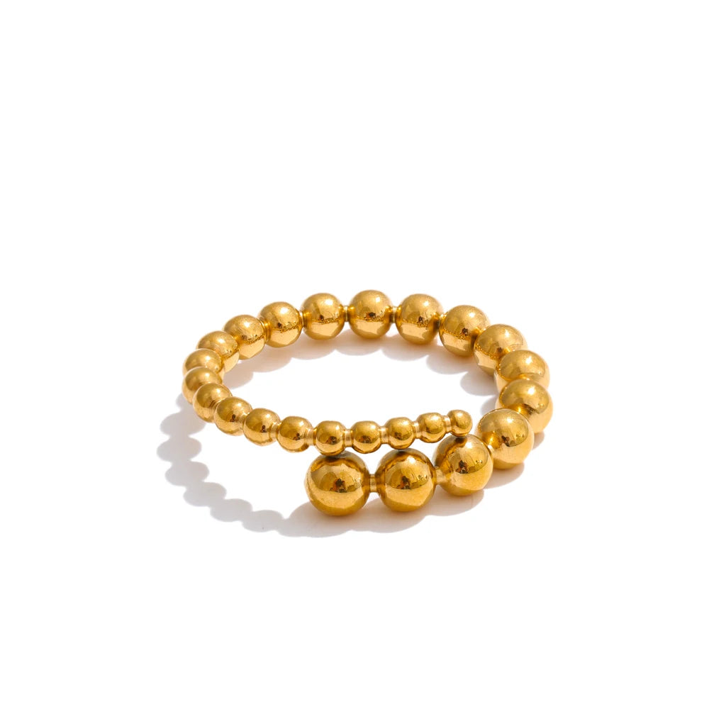 Minimalist stainless steel bead shape ring - product image