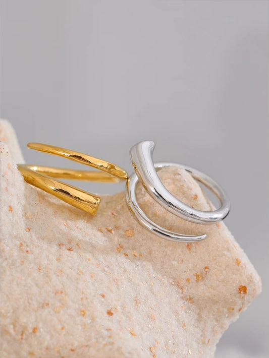 Minimalist stainless steel metal fashion ring - product image