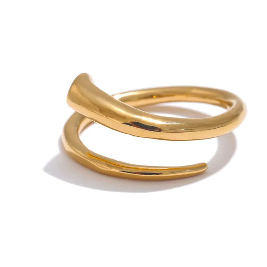 Minimalist stainless steel metal fashion ring - product image