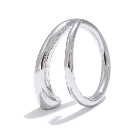 Minimalist stainless steel metal fashion ring - product image