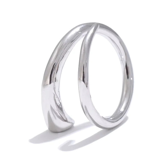 Minimalist stainless steel metal fashion ring - product image