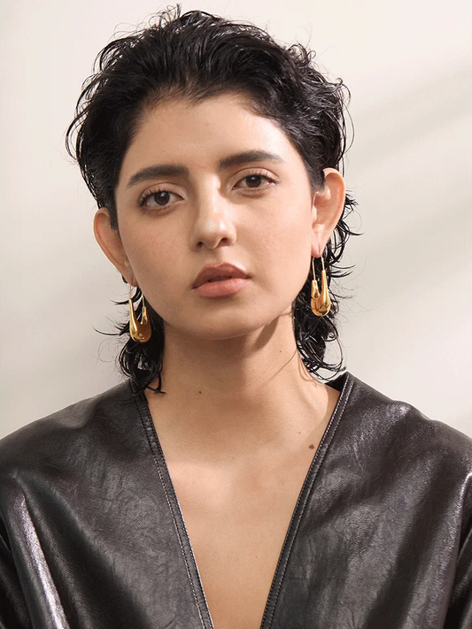 Minimalist statement hoop earrings women fashion - product image
