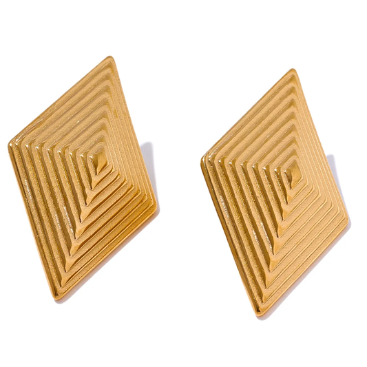 Minimalist striped fashion trendy stud earrings women - product image