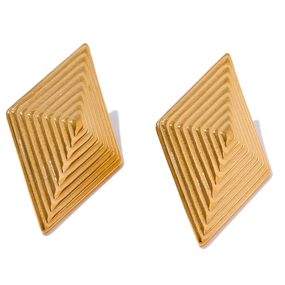 Minimalist striped fashion trendy stud earrings women - product image