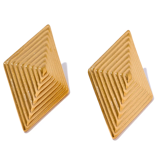 Minimalist striped fashion trendy stud earrings women - product image