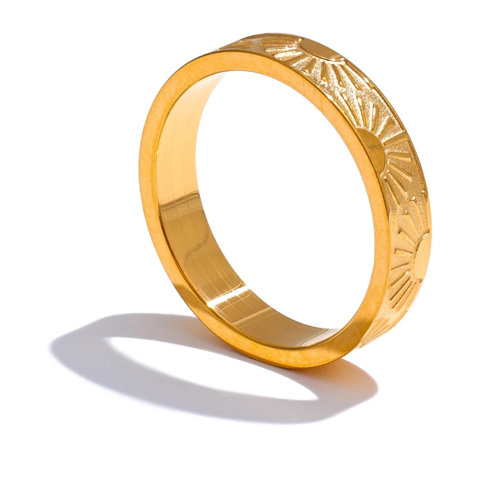 Minimalist sun round finger individualistic ring - product image
