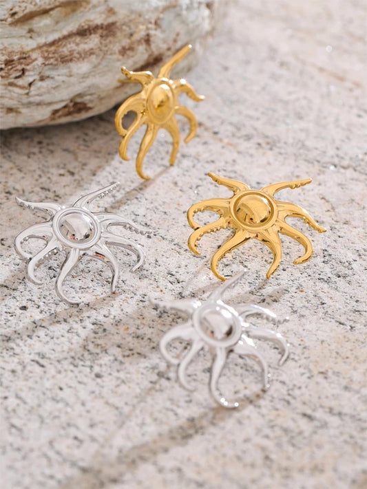 Minimalist tentacle push-back stud earrings - product image