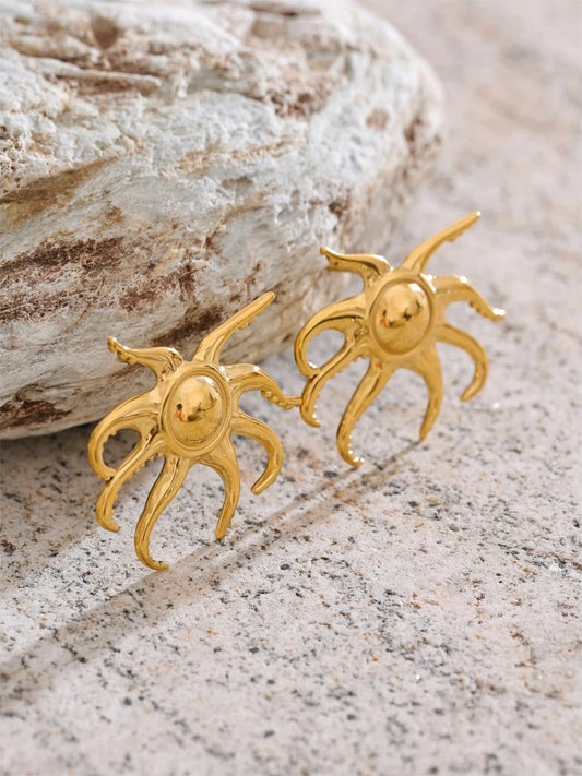 Minimalist tentacle push-back stud earrings - product image