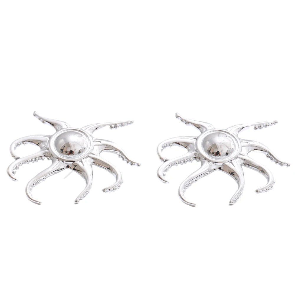 Minimalist tentacle push-back stud earrings - product image
