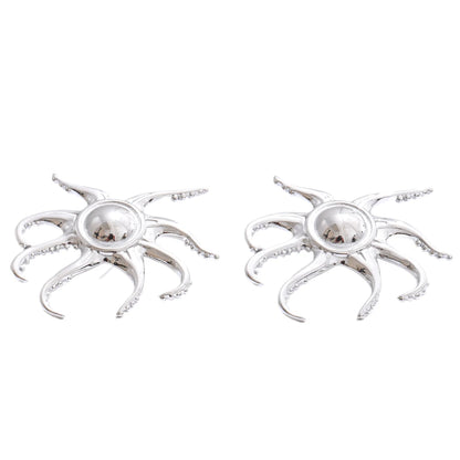 Minimalist tentacle push-back stud earrings - product image