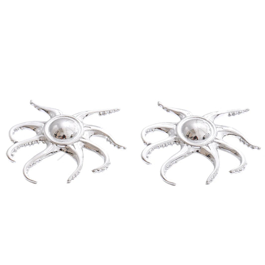 Minimalist tentacle push-back stud earrings - product image