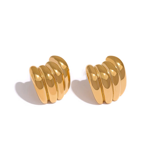 Minimalist thick contemporary stud earrings women - product image