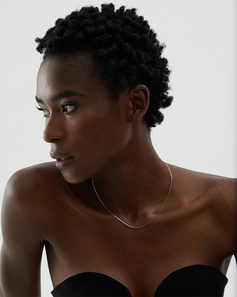 Minimalist thin chain collar necklace - product image
