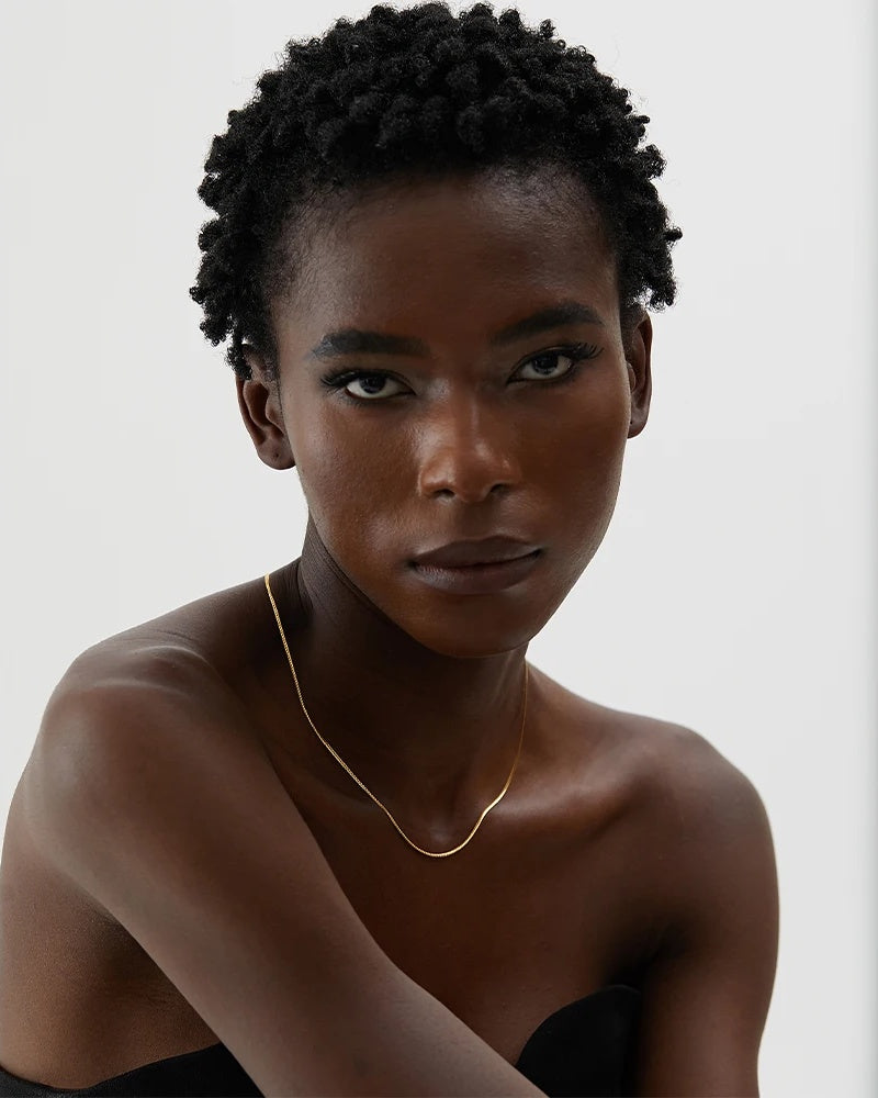 Minimalist thin chain collar necklace - product image