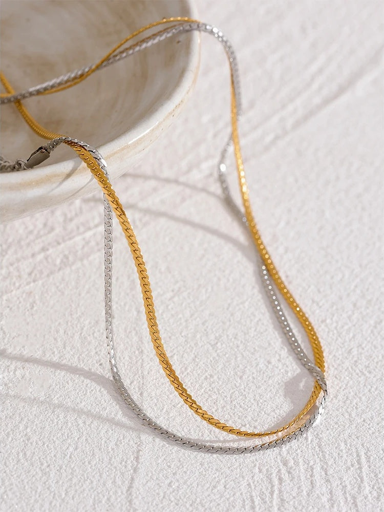 Minimalist thin chain collar necklace - product image