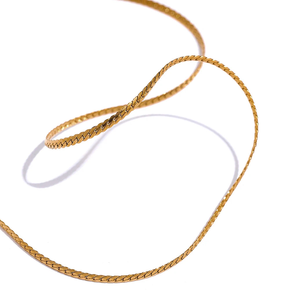 Minimalist thin chain collar necklace - product image