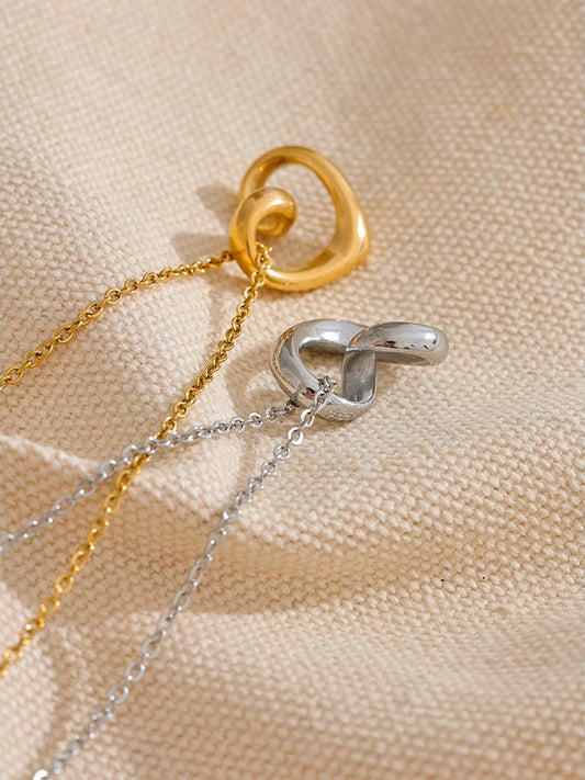 Minimalist twisted heart love pendant necklace - product image