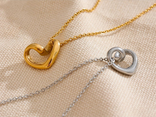 Minimalist twisted heart love pendant necklace - product image