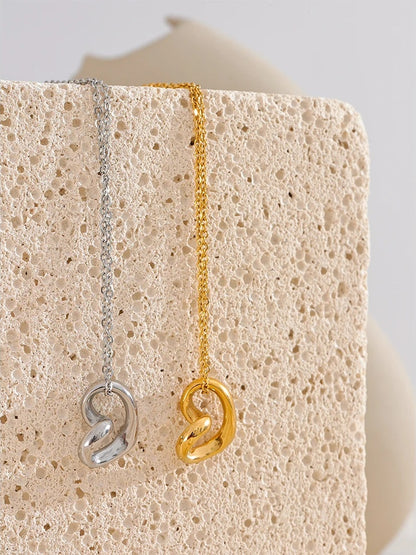 Minimalist twisted heart love pendant necklace - product image