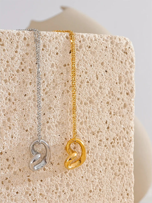 Minimalist twisted heart love pendant necklace - product image