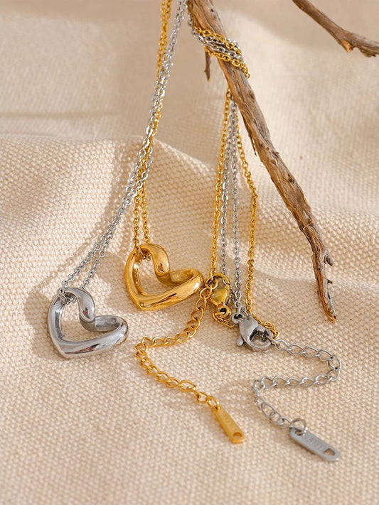 Minimalist twisted heart love pendant necklace - product image