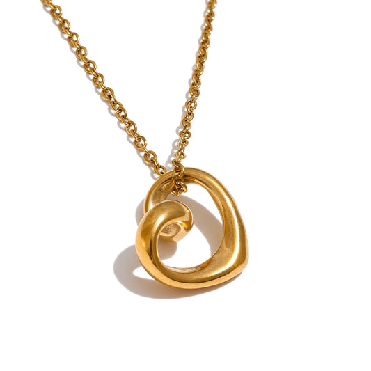 Minimalist twisted heart love pendant necklace - product image