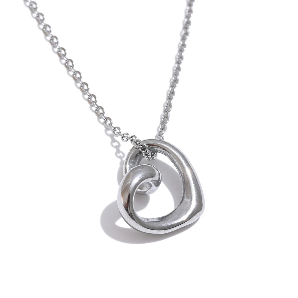 Minimalist twisted heart love pendant necklace - product image