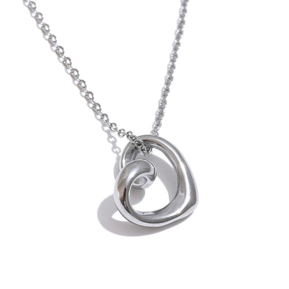 Minimalist twisted heart love pendant necklace - product image