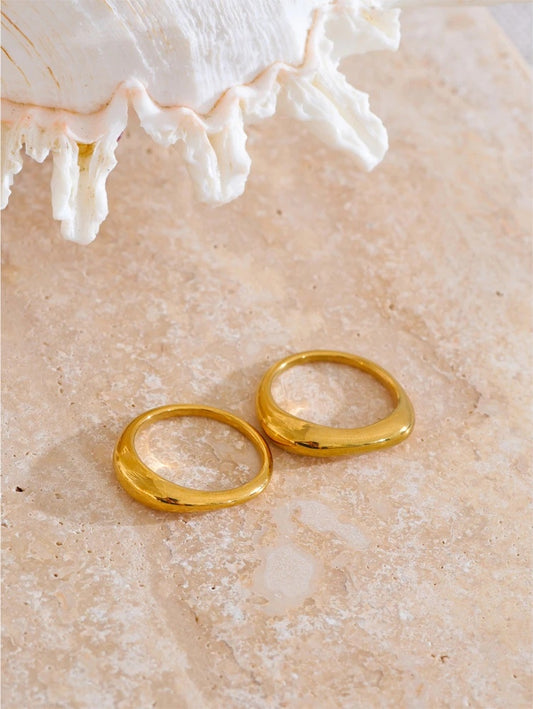 Minimalist unique textured minimalist ring women - product image
