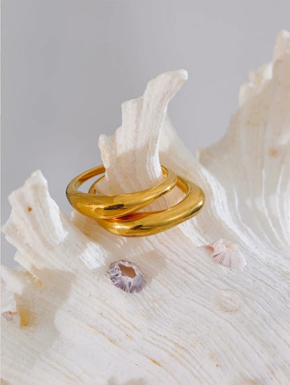 Minimalist unique textured minimalist ring women - product image