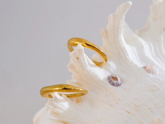 Minimalist unique textured minimalist ring women - product image