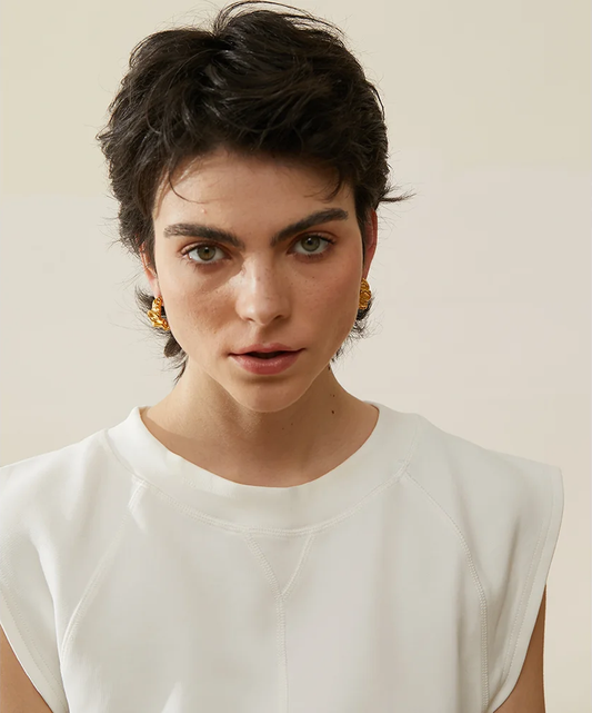 Minimalist unusual hoop earrings - product image