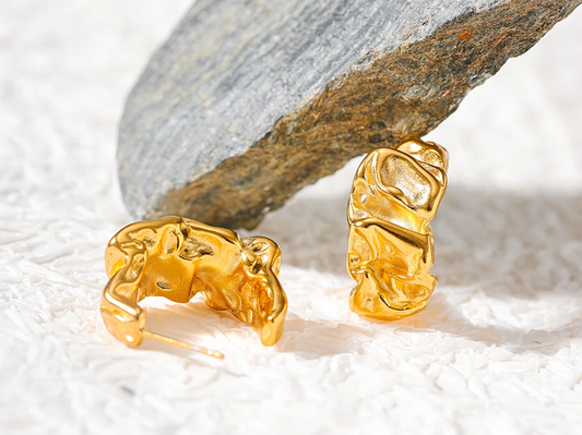 Minimalist unusual hoop earrings - product image