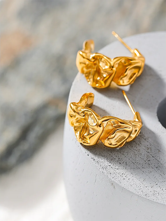 Minimalist unusual hoop earrings - product image