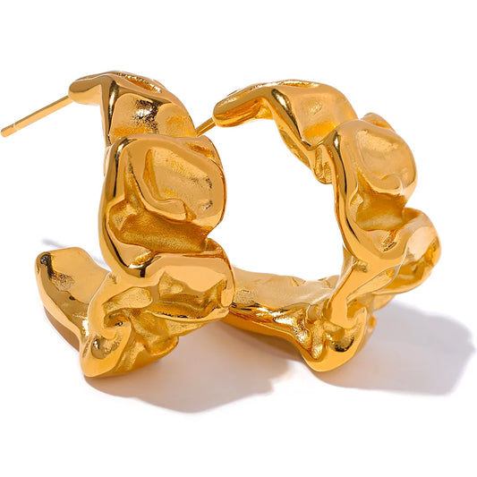 Minimalist unusual hoop earrings - product image