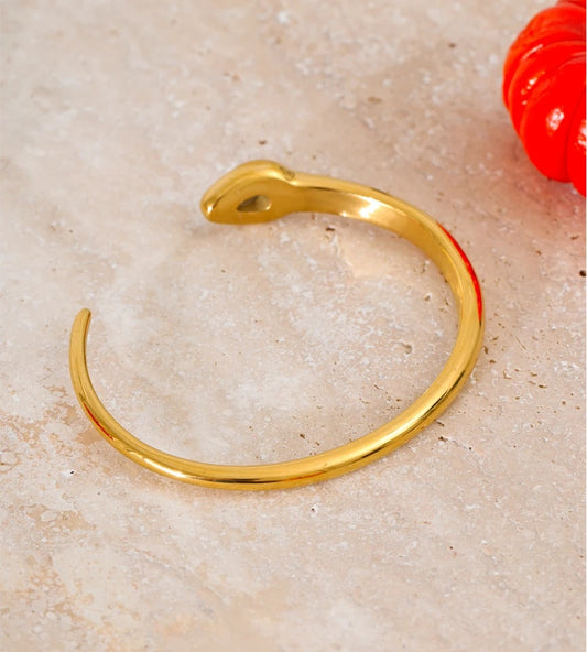 Minimalist zirconia snake shape cuff bracelet - product image