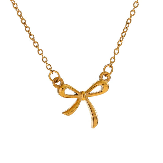 Modern bowknot small pendant necklace women - product image