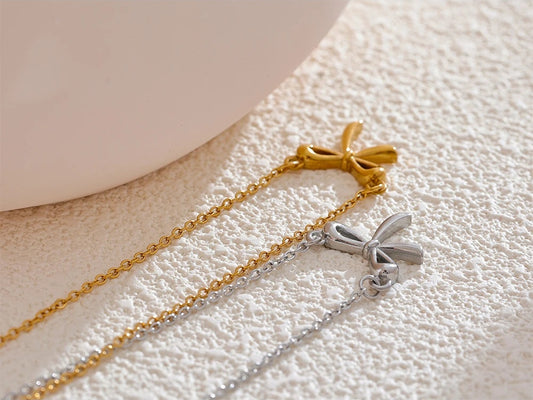 Modern bowknot small pendant necklace women - product image